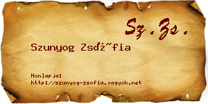 Szunyog Zsófia névjegykártya