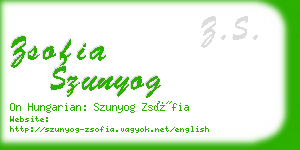 zsofia szunyog business card